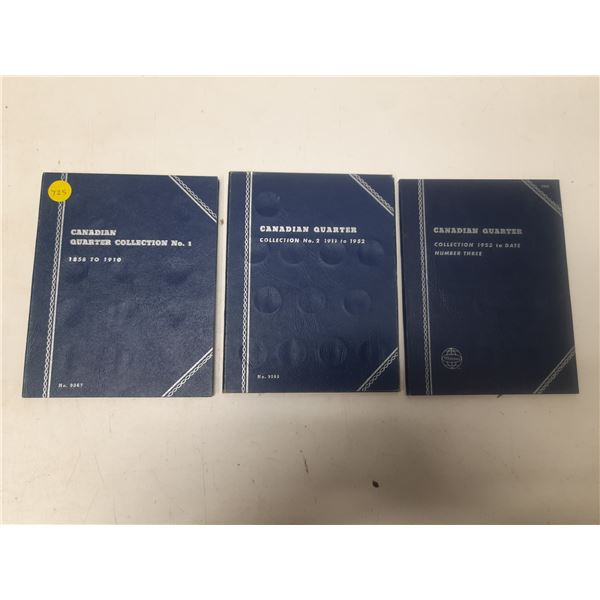 Lot of 3 Empty Canadian 25 Cents blue Whitman folders. Includes 1858 – 1910, 1911 [x=#8211/