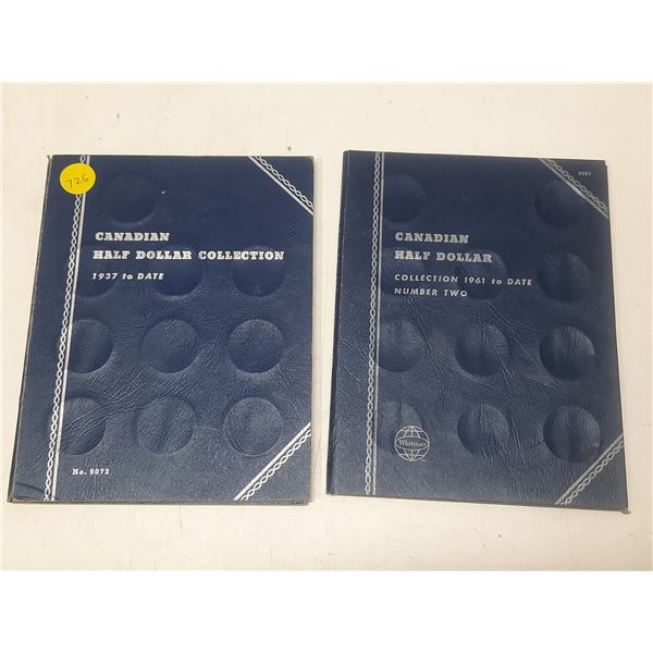 Lot of 2 Empty Canadian 50 Cents blue Whitman folders. Includes 1937 – 1960 and 1961 [x=#82
