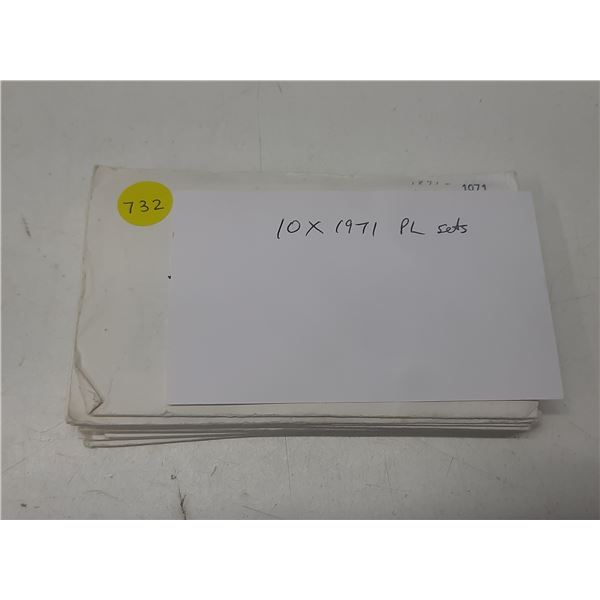 Lot of 10 1971 Proof Like Sets. The Dollar commemorates the 100th Anniversary of British Columbia. A