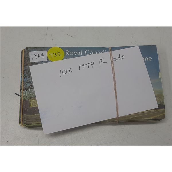 Lot of 10 1974 Proof Like Sets. The Dollar commemorates the founding of Winnipeg. All include envelo