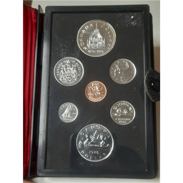 1976 Double Dollar Specimen Set. The Silver Dollar commemorates the 100th Anniversary of the Library