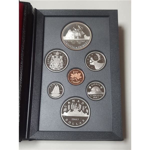 1987 Double Dollar Proof Set. The Silver Dollar commemorates the 400th Anniversary of the voyages of