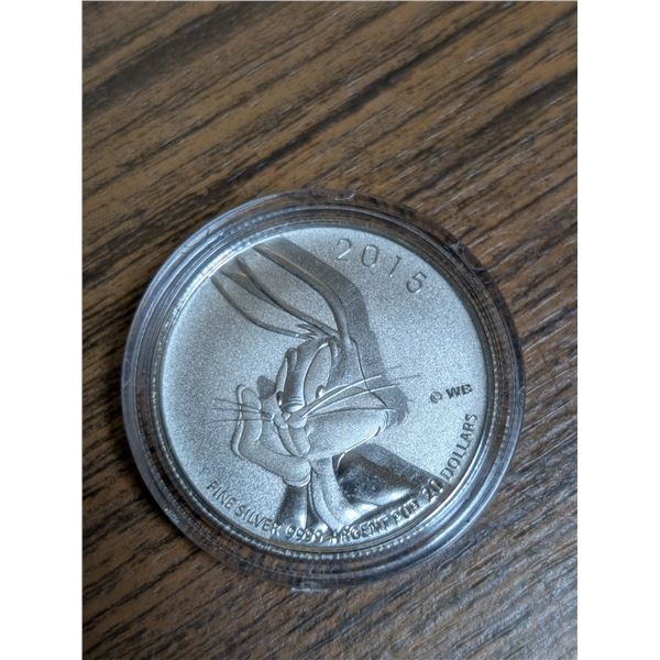 2015 20 Dollar Fine Silver Argent Pur 9999 ED Canadian Coin (Bugs Bunny Design)