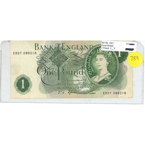 Bank of England 1 Pound BE74B 1967 Great Britain  E_Y