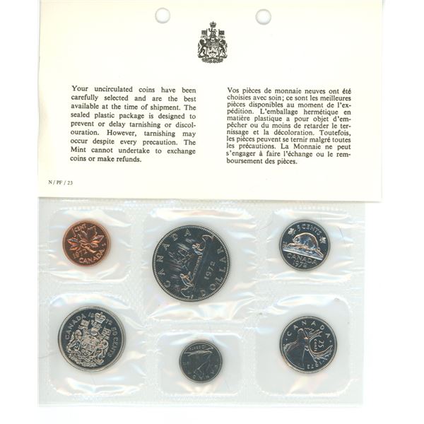 Royal Canadian Mint Uncirculated Coin Set 1972