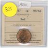 Image 1 : Canadian 1 Cent Coin 1937 MS-64 Red ICCS Graded