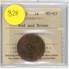 Image 1 : Canadian 1 Cent Coin 1913 MS-63 Red and Brown ICCS Graded