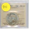 Image 1 : Canadian 50 Cent Coin 1951 MS-62 LZ 022 ICCS Graded
