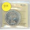 Image 1 : Canadian 1 Dollar Coin 1963 MS-63 XBK 730 ICCS Graded
