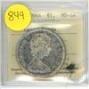 Image 1 : Canadian 1 Dollar Coin 1966 MS-64 Large Beads XOH 615 ICCS Graded