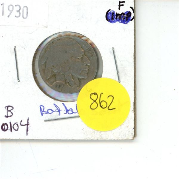 1930 Liberty United States of America Buffalo 5 Cent Coin B0104