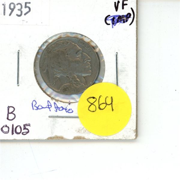 1935 Liberty United States of America Buffalo 5 Cent Coin B0105