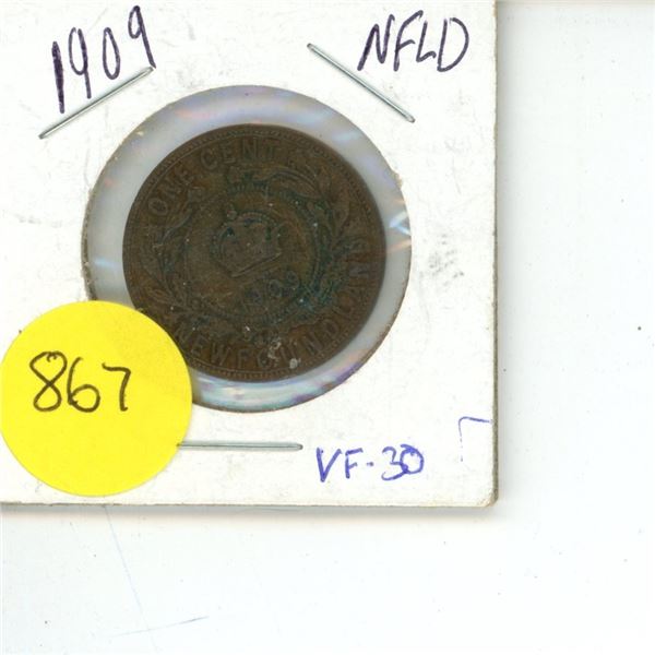 Newfoundland 1 Cent 1909 VF-30