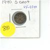 Image 1 : NFLD 5 Cent Coin 1940 VF-EF40