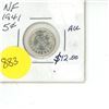 Image 1 : NFLD 5 Cent Coin AU 1941