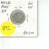 Image 1 : NFLD 5 Cent Coin AU-55 1945