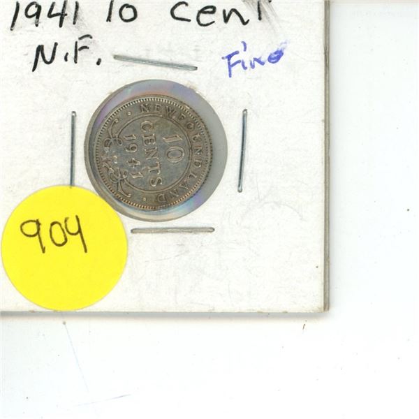 NFLD 10 Cent Coin 1941