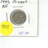 Image 1 : NFLD 10 Cent Coin VF-30 1945