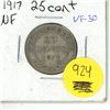 Image 1 : NFLD 25 Cent Coin 1917 VF-30