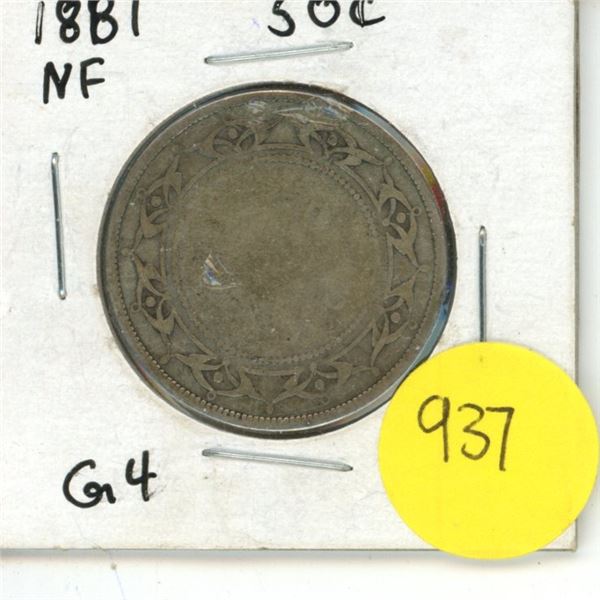 NFLD 50 Cent Coin 1881 G-4