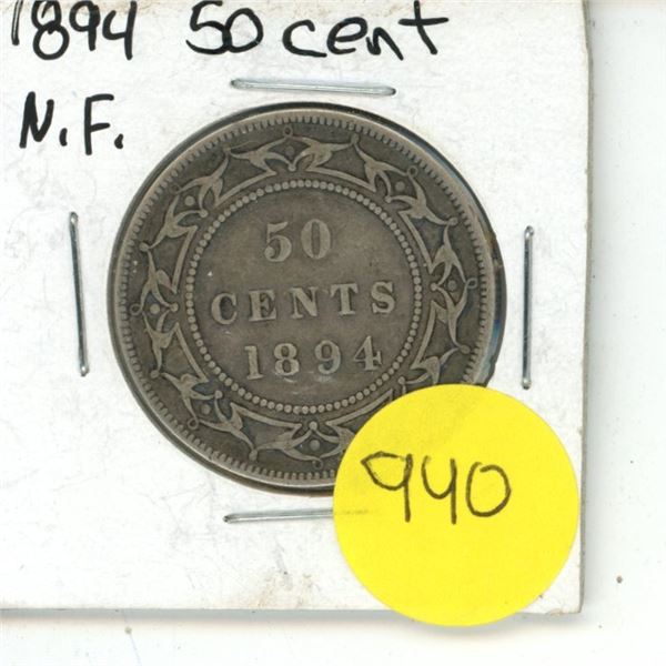 NFLD 50 Cent Coin 1894 VG
