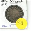 Image 1 : NFLD 50 Cent Coin 1896 VG-10