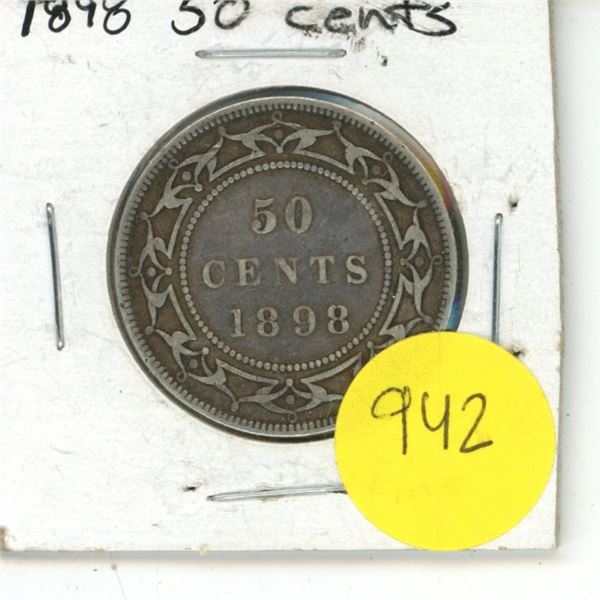 NFLD 50 Cent Coin 1898 Fine