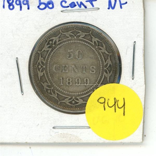 NFLD 50 Cent Coin 1899 VG-10