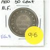 Image 1 : NFLD 50 Cent Coin 1900 VG-8