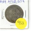 Image 1 : NFLD 50 Cent Coin 1919 F-15
