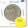 Image 1 : Canadian 50 Cent Coin 1942 VF