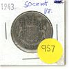 Image 1 : Canadian 50 Cent Coin 1943 VF