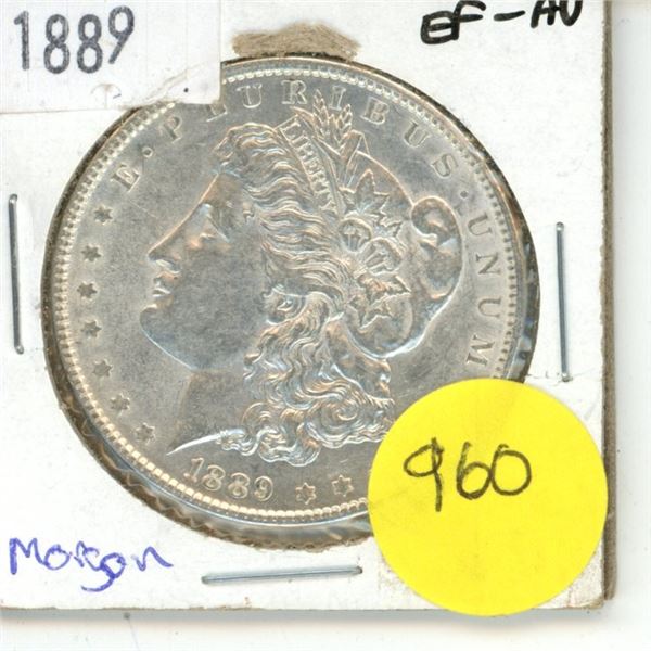 1889 United States Silver Dollar EF AU