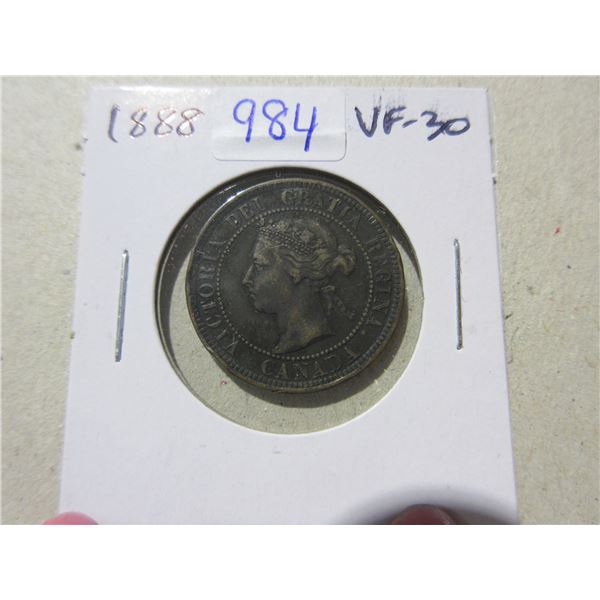 Canada. 1888 Large Cent. VF-30.