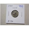 Image 1 : 1914 Silver 5 Cents. First year of World War I. F-12.