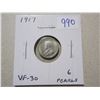 Image 1 : 1917 Silver 5 Cents. VF-30 with 6 pearls.