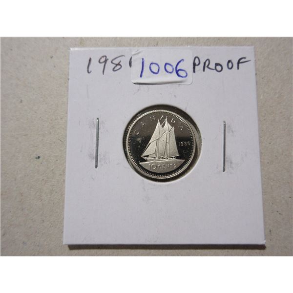 1986 Proof 10 Cents. Proof-67 with Ultra Heavy Cameo.