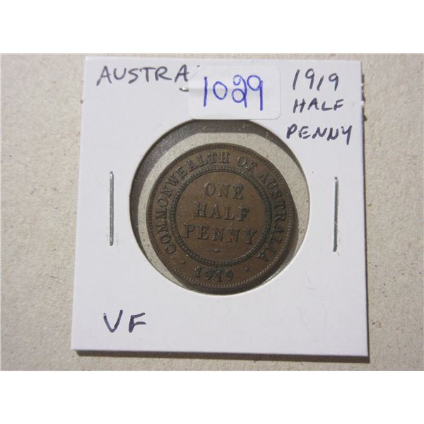 Australia. 1919 Half Penny. VF.