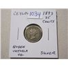 Image 1 : Ceylon. 1893 Silver 25 Cents. Queen Victoria.  VG.