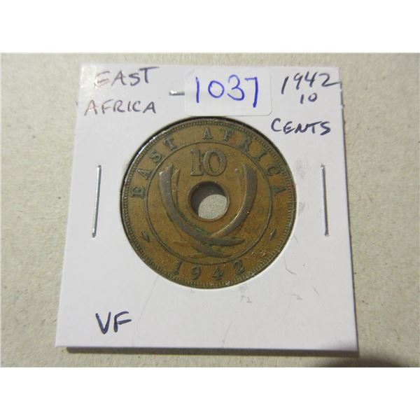 East Africa. 1942 10 Cents. World War II issue. VF.