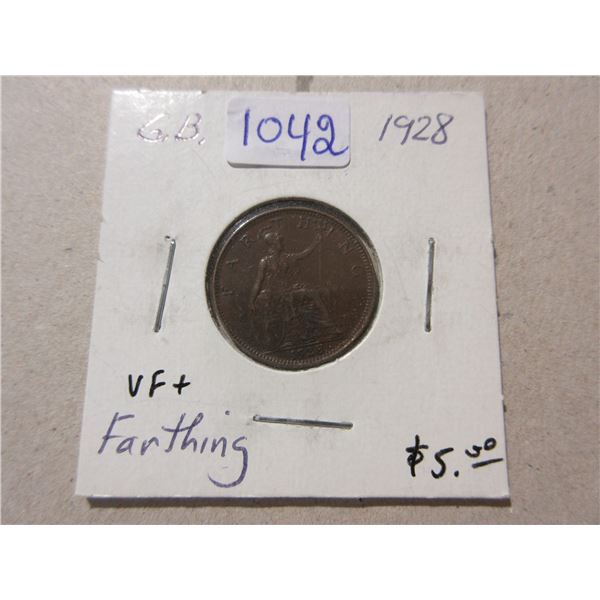 Great Britain. 1928 Farthing. VF+.