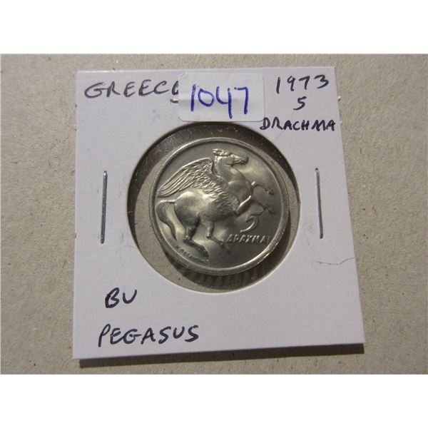 Greece. 1973 5 Drachma. Pegasus. BU.