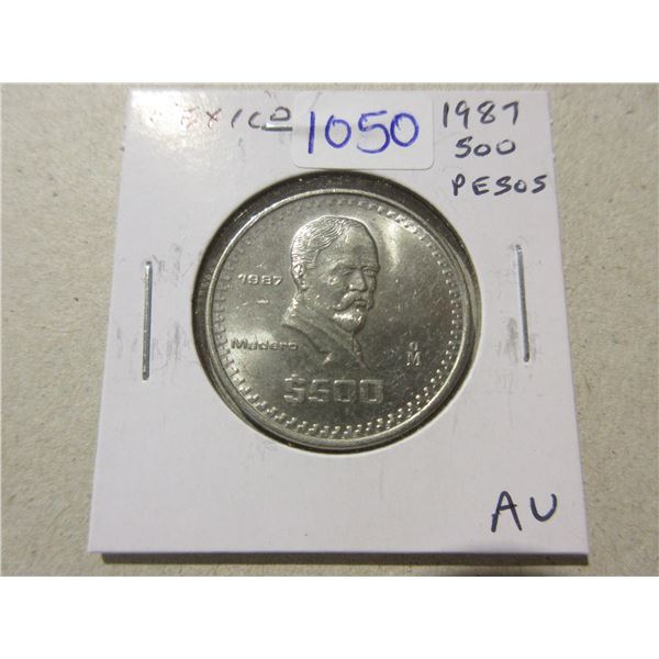 Mexico. 1987 500 Pesos. AU.