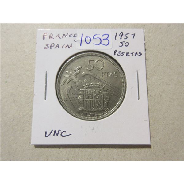 Franco Spain. 1957 50 Pesetas. Uncirculated.