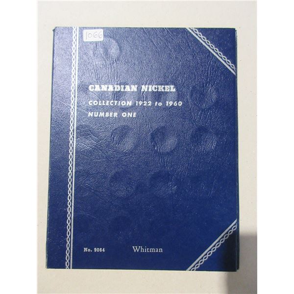 Canadian Nickel Collection 1922 – 1960. Missing only 1925, 1926 Near & Far 6. Housed in a b