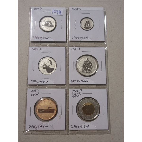 Set of 6 2013 Specimen coinage.