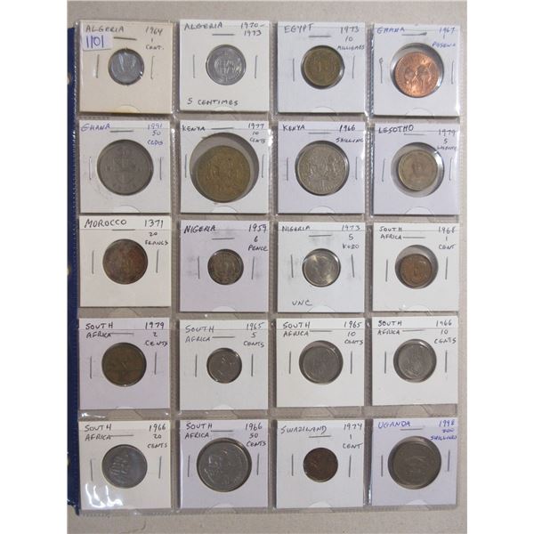 Set of 20 African coins from Algeria to Uganda.
