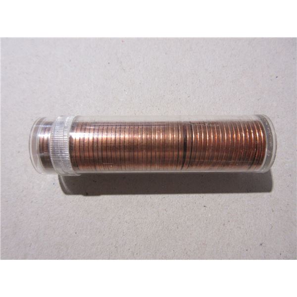 Roll of 50 Canadian 1964 Small Cents. BU Red.