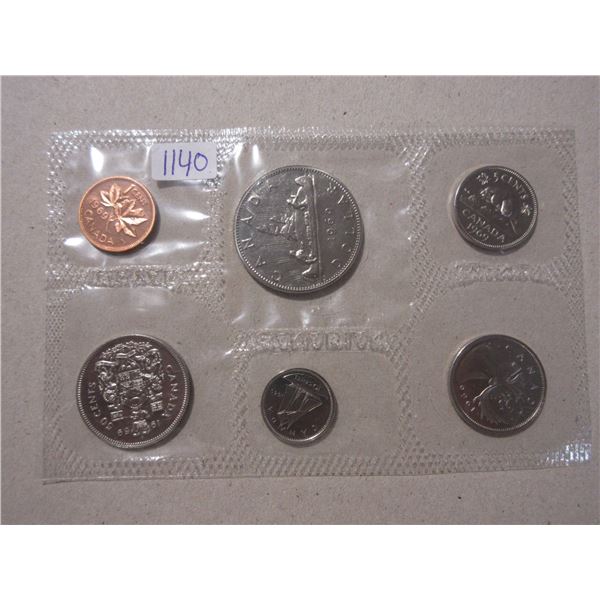 1969 Proof Like Set. 6-coin set. Missing envelope.