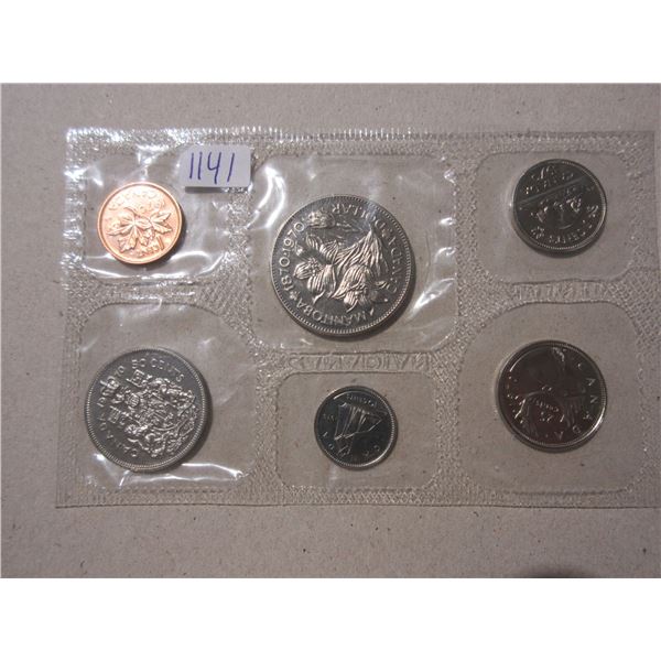 1970 Proof Like Set. The Dollar commemorates the 100th Anniversary of Manitoba. 6-coin set. Missing 